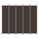 5-panels rumdeler 250x220 cm stof brun
