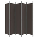 5-panels rumdeler 250x220 cm stof brun