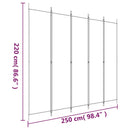 5-panels rumdeler 250x220 cm stof brun