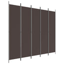 5-panels rumdeler 250x220 cm stof brun