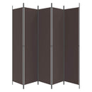 5-panels rumdeler 250x220 cm stof brun