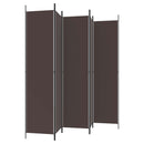 5-panels rumdeler 250x220 cm stof brun