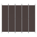 5-panels rumdeler 250x220 cm stof brun