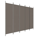 5-panels rumdeler 250x220 cm stof antracitgrå