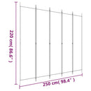 5-panels rumdeler 250x220 cm stof antracitgrå