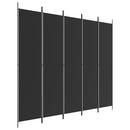 5-panels rumdeler 250x220 cm stof sort