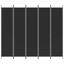 5-panels rumdeler 250x220 cm stof sort