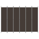 6-panels rumdeler 300x220cm stof brun