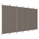 6-panels rumdeler 300x220 cm stof antracitgrå