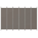 6-panels rumdeler 300x220 cm stof antracitgrå