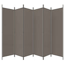 6-panels rumdeler 300x220 cm stof antracitgrå