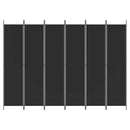 6-panels rumdeler 300x220 cm stof sort