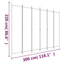 6-panels rumdeler 300x220 cm stof sort