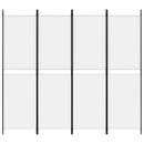4-panels rumdeler 200x180 cm stof hvid