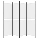 4-panels rumdeler 200x180 cm stof hvid