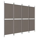 4-panels rumdeler 200x180 cm stof antracitgrå