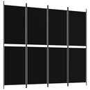 4-panels rumdeler 200x180 cm stof sort
