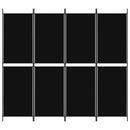 4-panels rumdeler 200x180 cm stof sort