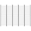 5-panels rumdeler 250x180 cm stof hvid