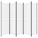 5-panels rumdeler 250x180 cm stof hvid