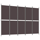 5-panels rumdeler 250x180 cm stof brun