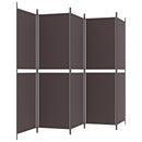 5-panels rumdeler 250x180 cm stof brun