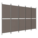 5-panels rumdeler 250x180 cm stof antracitgrå