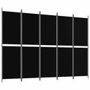 5-panels rumdeler 250x180 cm stof sort
