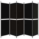 5-panels rumdeler 250x180 cm stof sort