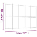 5-panels rumdeler 250x180 cm stof sort