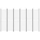 6-panels rumdeler 300x180 cm stof hvid