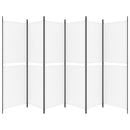 6-panels rumdeler 300x180 cm stof hvid