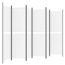 6-panels rumdeler 300x180 cm stof hvid