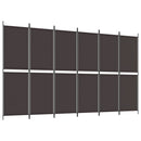 6-panels rumdeler 300x180 cm stof brun