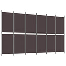 6-panels rumdeler 300x180 cm stof brun