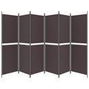 6-panels rumdeler 300x180 cm stof brun