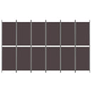 6-panels rumdeler 300x180 cm stof brun