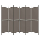 6-panels rumdeler 300x180 cm stof antracitgrå