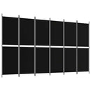 6-panels rumdeler 300x180 cm stof sort