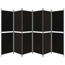 6-panels rumdeler 300x180 cm stof sort