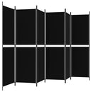 6-panels rumdeler 300x180 cm stof sort