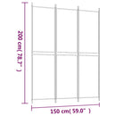 3-panels rumdeler 150x200 cm stof brun