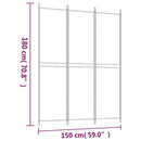 3-panels rumdeler 150x200 cm stof sort