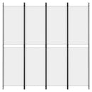 4-panels rumdeler 200x200 cm stof hvid