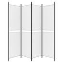 4-panels rumdeler 200x200 cm stof hvid