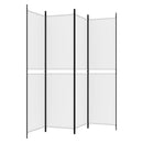4-panels rumdeler 200x200 cm stof hvid