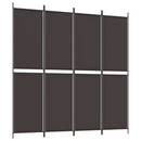 4-panels rumdeler 200x200 cm stof brun