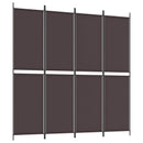 4-panels rumdeler 200x200 cm stof brun