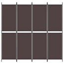4-panels rumdeler 200x200 cm stof brun
