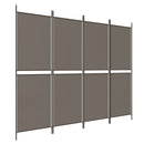 4-panels rumdeler 200x200 cm stof antracitgrå